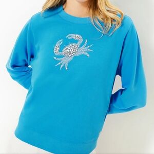 New Lilly Pulitzer Ballad  sweatshirt lunar Blue Medium